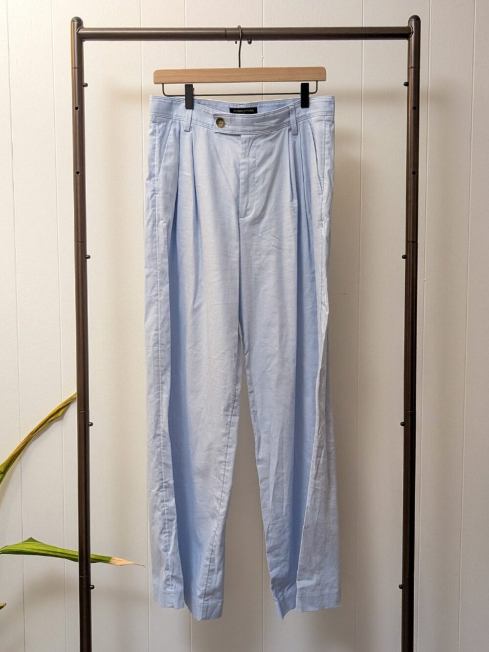 Banana Republic Linen Blend Wide Leg Pants Light Blue Size 8 NWT